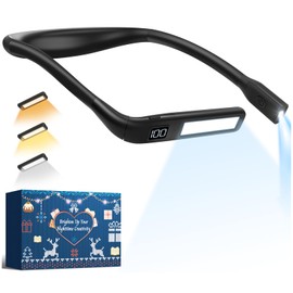 Reading Light Book Lovers Gifts: Upgraded Neck Light with Power Display & Timer, 80Hrs Rechargeable Book Lights for Reading at Night, Birthday Gifts for Readers Women Men, Knitting Crochet Accessories