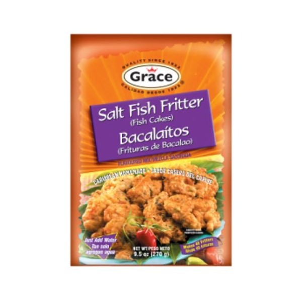 GRACE SALT FISH FRITTER MIX (FISH CAKES ) 9.5OZ 2PK