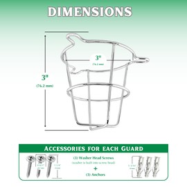Fire Sprinkler Guard Chrome | Sprinkler Guard Head Cage Protector for Both 1/2" & 3/4" Sprinkler Head | Protection for Flush Mount, Side Wall & Semi - Recessed Fire Sprinkler Guard - 4 PK