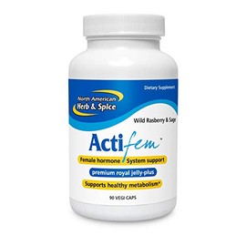 NORTH AMERICAN HERB & SPICE ActiFEM - 90 Capsules - Supports Hormone Balance for Women, Metabolism & Mood - Royal Jelly, Wild Atlantic Kelp, Fennel - 