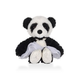 Apricot Lamb Ballet Panda Plushies Stuffed Animals for Kids, Soft Cute Plush Toys for Baby Girl and Boy, Fluffy Black 7 Inches