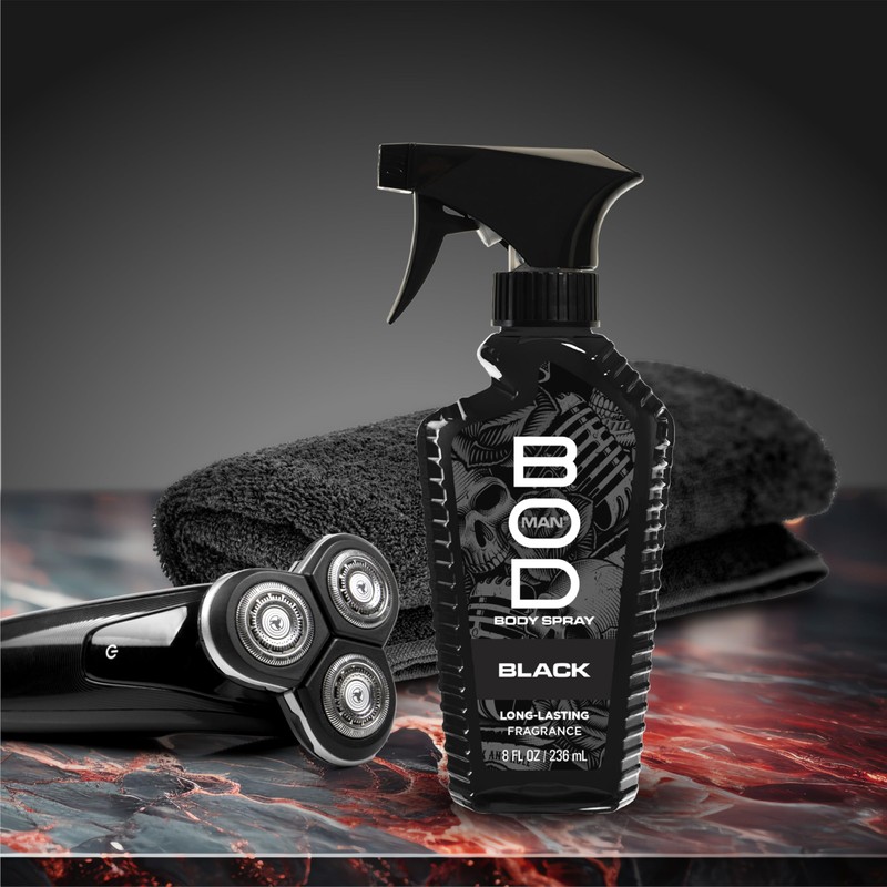 BOD man Fragrance Body Spray, Black, 8 fl oz (Pack