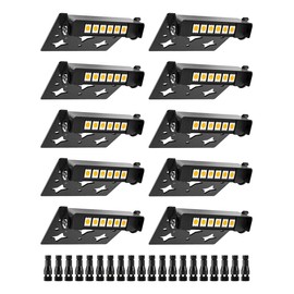 DOREIO 3W Retaining Wall Lights,4 inch LED Hardscape Lighting Low Voltage Landscape Lights,12V 24V Step Lights Outdoor,Waterproof 3000K Soft White Patio Walls Stairs Lighting,10-Pack with Connectors