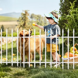 Thealyn Metal Garden Fence 24 inch High x 24 inch Wide (10 Panels, Total Length 20 feet) Decorative Fence Border Fence Landscape Fencing for Dog, Flower Bed, Yard, Animal Barrier