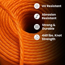 Bridon Black Gold® Baler Twine WR440 x 4,000' – Orange Heavy-Duty Agricultural Twine – Made in USA – Single Ball for Large Square Bales