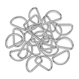 Trimming Shop Non Welded Metal D Ring Fasteners Durable Buckles for Hand Bag, Webbing Strap, Purse, Dog Collars, Belts, DIY Projects, 15mm, Silver, 20pcs