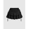 Verdusa Women's Coquette Flowy Short Skirt Elastic Waist Bow Side