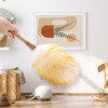 FeelfunFeather Feather Duster, Lambswool Duster for Cleaning,with Solid Wooden Handle,Leather