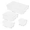 GRIRIW 7pcs Clear Plastic Drawer Organizer Versatile Storage Bins for