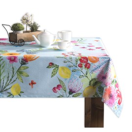 Maison d'Hermine Tablecloth, 100% Cotton, 160 cm x 220 cm, Decorative Tablecloth, Washable, Square Tablecloths for Mother's Day Gifts, Dining, Buffet Parties, Jardin D'Ete - Mint - Spring/Summer