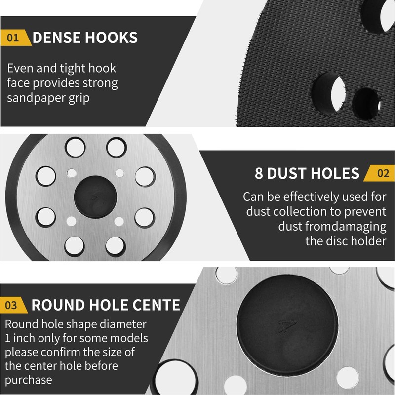 Sander Pad for Ridgid, 5 Inch 8 Hole Orbital Sander