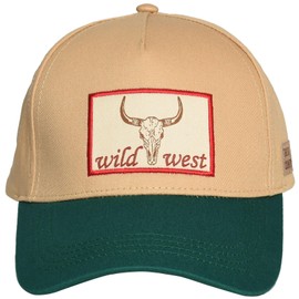 EDTREK Vintage Country Hat with Rope - Cowboy Baseball Hat - Western Trucker Hat （Bull - Sand with Green）