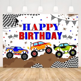 APROPHIC Car Photo Background Banner Car Photo Background for Children Birthday Banner Photography Colourful Happy Birthday Banner Photo Wall Background Props for Photo Studios Accessories 210 x 150