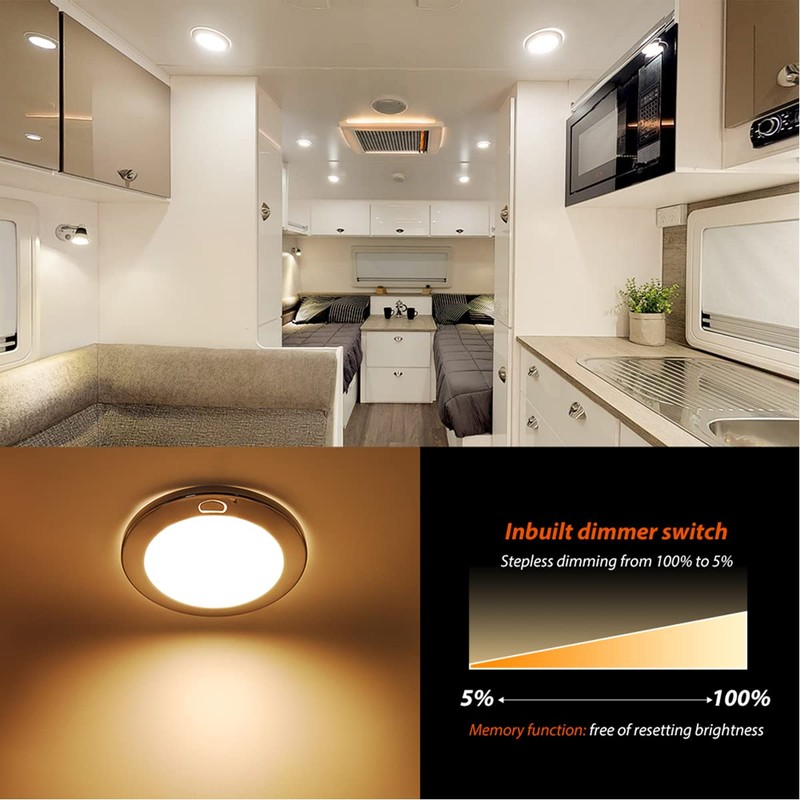 Dream Lighting 12v LED Ceiling Light Dimmable Caravan Interior Lighting