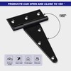 4pcs T Gate Door Hinges, 3inch Black Garden Gate Shed
