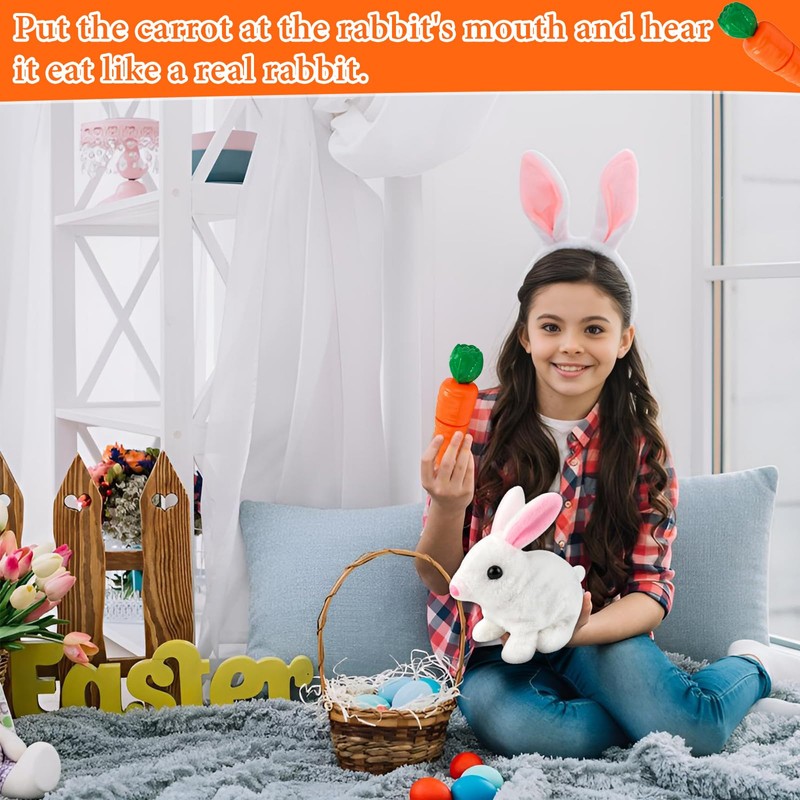 NHYDZSZ Bouncing Rabbit, Interactive Toy Rabbit with Sound Movements, Animated