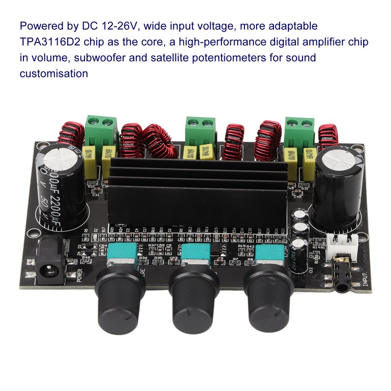 Digital Power Amplifier Board 80W+80W+100W 2.1 Channel Power Amplifier Board