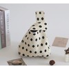 Striped Black White Knit Knot Bag Mini Canvas Tote (dot)