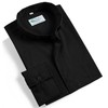 IvyRobes Men's Tab Collar Long Sleeves Clergy Shirt Black Necksize