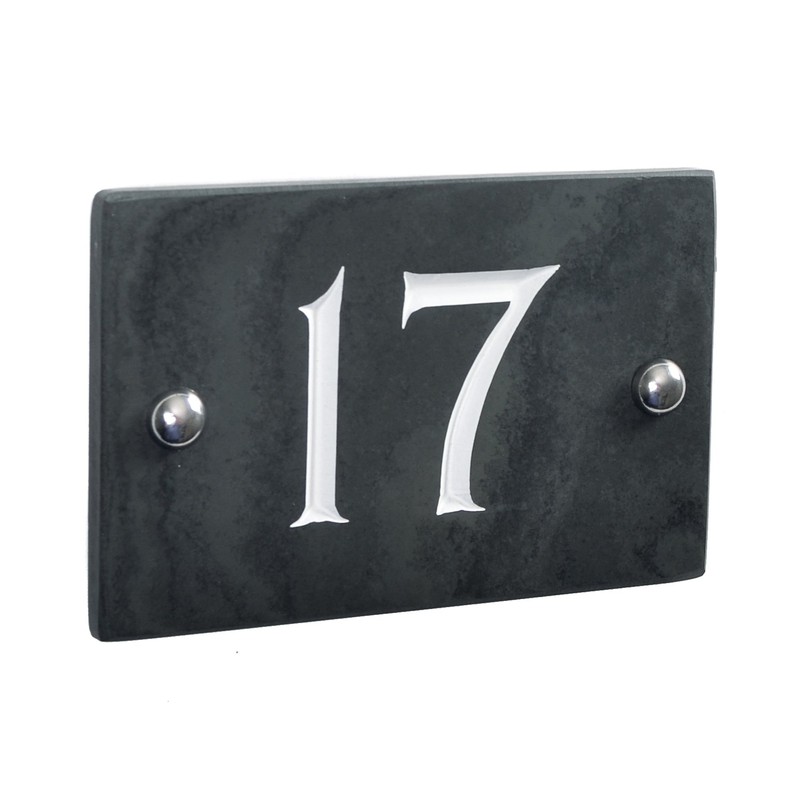 Slate Engraved House Number 17