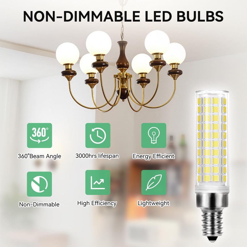 YBeiLeand E12 Led Bulb, 6pcs 12W LED Candelabra Bulbs 100w