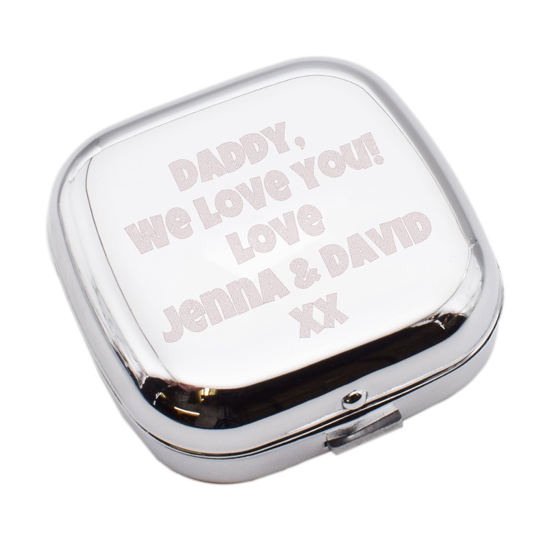 Engraved Travel Alarm Clock with Quartz Movement, Chrome Case