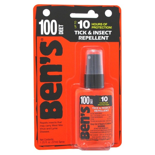 Bens Tick & Insect Repellant 100 Deet 1.25 Ounce Pump Carded (37ml) (6 Pack)
