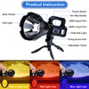 Peascat Rechargeable Spotlight Flashlight Handheld 3,000,000L, 6 Modes Super Bright