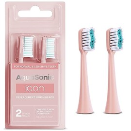 Aquasonic - Cabezales de repuesto AquaSonic Icon | 2 cabezales | Para dientes normales y sensibles (Rosa)
