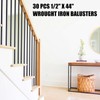 30 Pack 44'' Wrought Iron Balusters, Hollow Straight Bar Metal