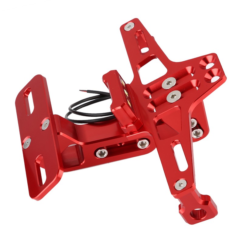 Universal Aluminum Motorcycle Rear License Plate Mount Holder with LED