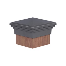 8x8 Post Cap (True 8") Grey New England Pyramid Style Square Top for Outdoor Fences, Mailboxes & Decks…