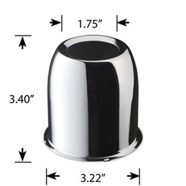 4 Push Through Chrome Wheel Center Caps for Trailer Wheel Rims 3.25" Center Bore