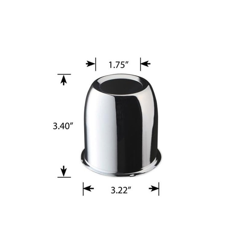 4 Push Through Chrome Wheel Center Caps for Trailer Wheel