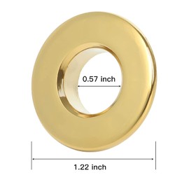 BWE Sink Basin Trim Overflow Ring Cover Gold Bathroom Vessel Vanity Basin Bath Sink Brass Insert in Hole Round Caps