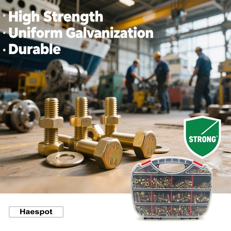 1050PCS Haespot High-Strength Bolt Kit,8.8 Grade Alloy Steel Material,M4-M8 Metric