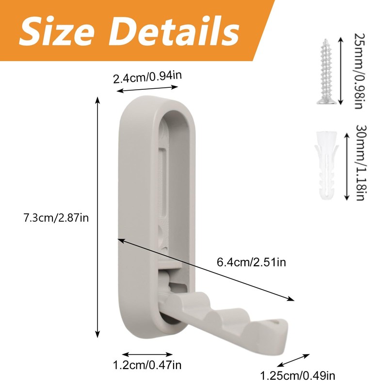 MOROBOR Elliptical Foldable Wall Hook, Zinc Alloy Foldable Invisible Non-Slip
