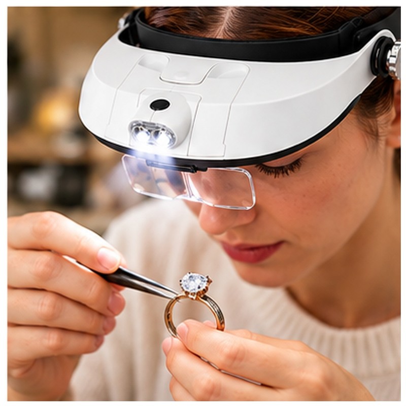 LED Headband Magnifier for Precision Work – 5 Magnification Levels