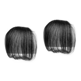 FOMIYES 2pcs Clip Hair Fringe for Women Human Hair Bangs Extensions Natural Looking Heat Resistant