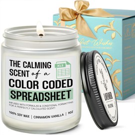 The Calming Scent of a Color Coded Spreadsheet Candle Funny Spreadsheet Gifts, Accountant Candle Gifts for Women Men, Funny Coworker & Friend Gift for Christmas Birthday, Lavender Candles 9OZ