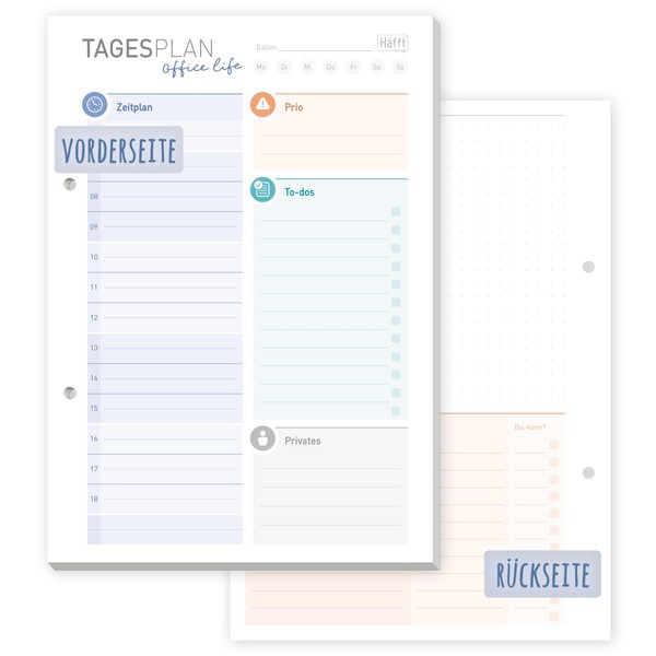 Häfft® A5 Daily Planner Pad "Office Life" 50 Sheets -