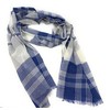 90% Wool 10% Cashmere Lightweight Oversized Scarf - Blue &