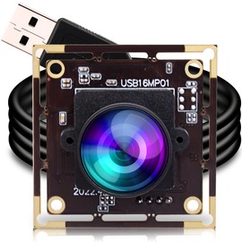 ELP 16 Megapixel Webcam Wide Angle Small USB Camera Module PC 170 Degree Fisheye Lens 4K Webcam Board Computer UVC USB2.0 Web Camera Mini Camcorder with 1/2.8" IMX298 3D Scanner Bar QR Code Scanning