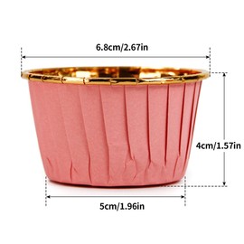 Spesh Pack of 50 Paper Baking Cups Muffin Cups Muffin Moulds Disposable Baking Cups for Muffin Mould Bronnie Cupcake (Pink-Gold)