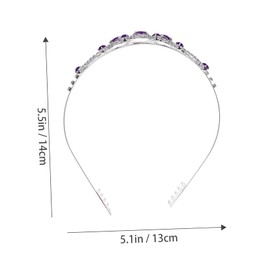 FOMIYES 1pc Rhinestone Crown Headband Crown for Tiara for Pearl Hair Ties Crowns for Princess Crown Rhinestone Crown Decor Bride Zinc Alloy Child Purple Rhinestones Hair Comb