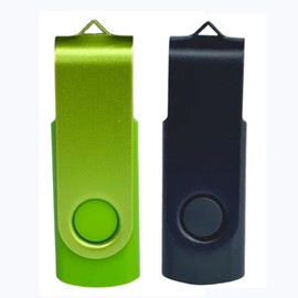 WISEORANGE USB 2.0 Memory Sticks, 16 GB, Rotate High Speed USB Flash Drives (Black, Green) Pack of 2
