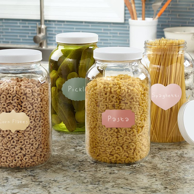Linkidea Chalkboard Labels, Bulk Pack with Free Chalk Pen, Dishwasher