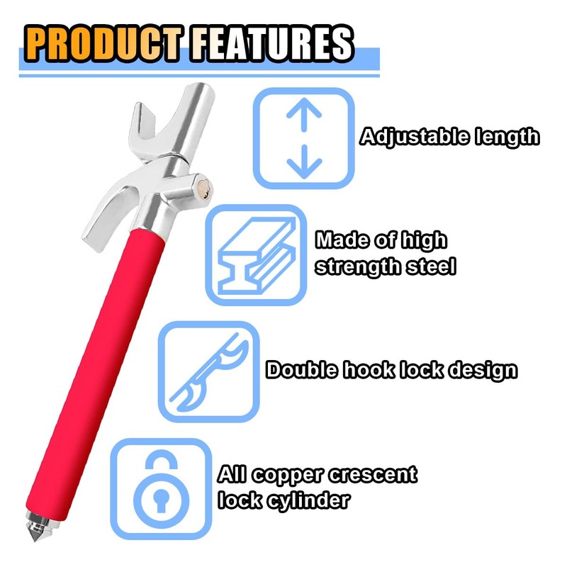 Car Steering Wheel Lock, Car Security Anti-Theft Device Retractable Steering