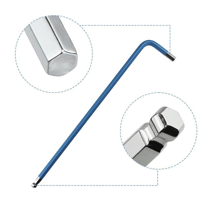 2Pcs 5mm Ball End Hex Key Wrench, L Shaped Long