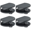 Mooche 4Pcs Glass Shelf Bracket Black, Adjustable Shower Glass Clamps,